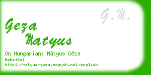 geza matyus business card